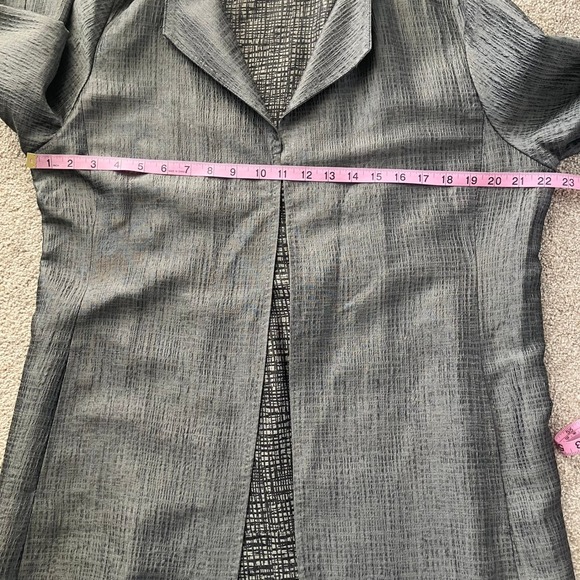 EILEEN FISHER Silk Cotton Open Cardigan Blazer Jacket Size Large - Picture 5 of 6